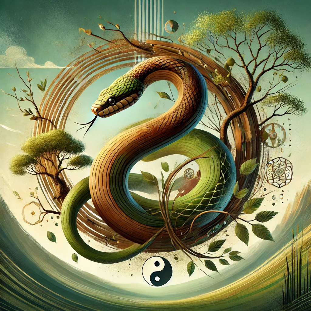 serpiente de madera